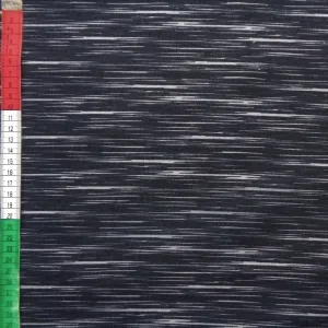 Stretch-Sweat Retro-Lines schwarz Reststück 0.7m