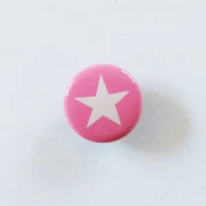Druckknöpfe Stern weiss auf rosa