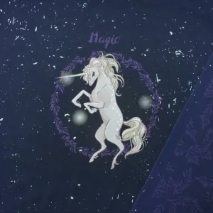 Jersey Magic Unicorn dunkelblau Panel