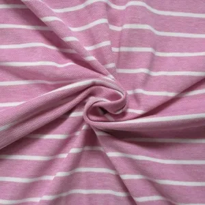 Piqué-Jersey rosa melange mit Streifen