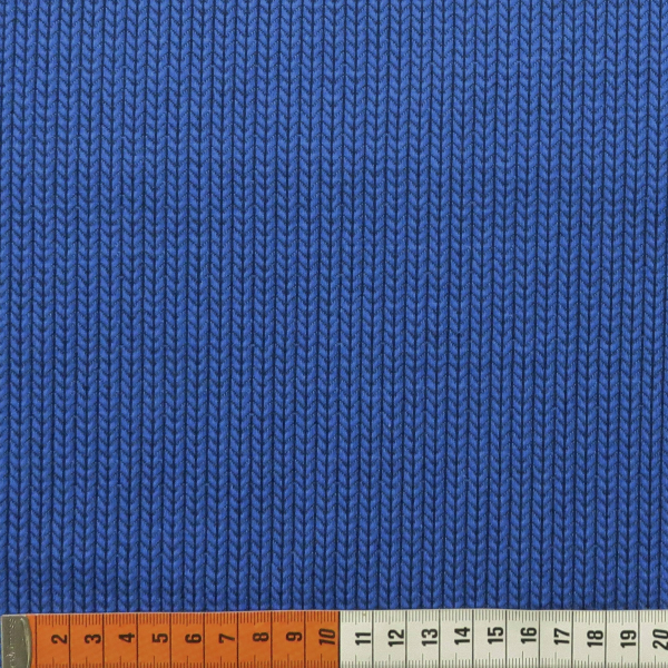 Bio Jacquard Jersey Hipster Knit Knit royalblau Reststück 0.9m