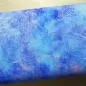 Preview: Jersey Blumen auf Farbwolken blau