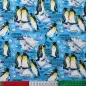Preview: Sommersweat Pinguine türkis Reststück 0.35m