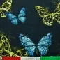 Preview: Sommersweat Glitzerpüppi Schmetterlinge türkis