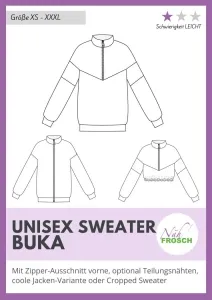 Schnittmuster Unisex Sweater Buka Nähfrosch