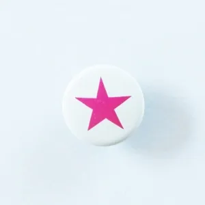 Druckknöpfe Stern pink auf weiss