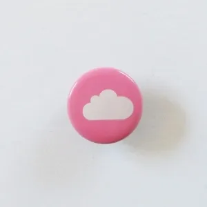 Druckknöpfe Wolke weiss auf rosa