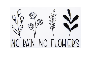 Bügelbild No Rain no Flower