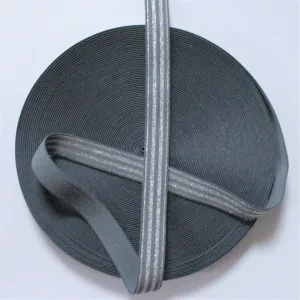 Glitzergummiband 20mm grau silber