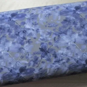 Jersey Blumen blau grau