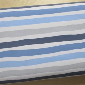 Jersey brush Stripes blau weiss