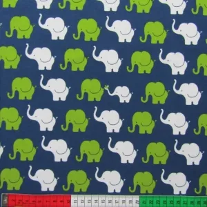 Jersey Elefantenparade blau-apfelgrün-weiss