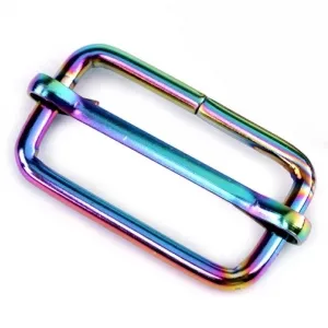 Leiterschnalle 25mm regenbogenfarbig fein