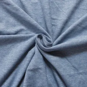 Piqué-Jersey blau melange