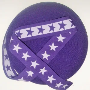 Gummiband 40mm violett mit flieder Sternen