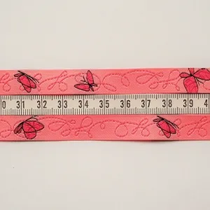 Webband Schmetterlinge rosa 12mm