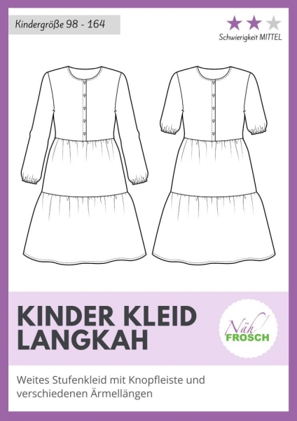 Papierschnittmuster Kinder Kleid Langkah Nähfrosch