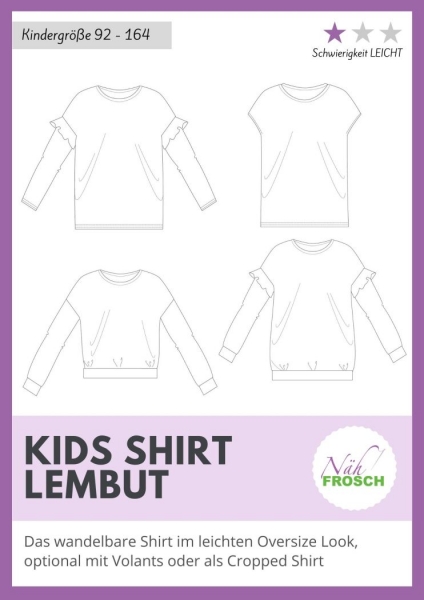 Papierschnittmuster Kids Shirt Lembut Nähfrosch