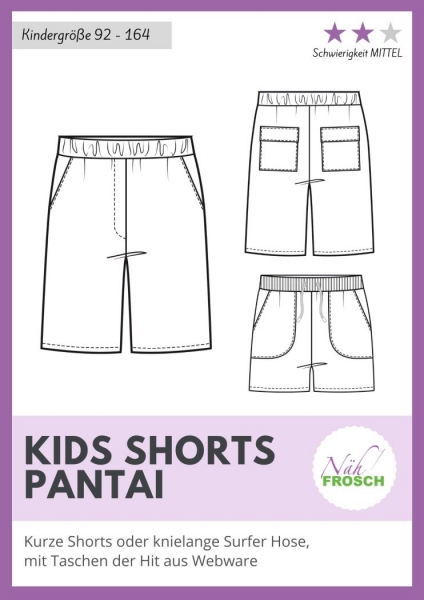 Papierschnittmuster Kids Shorts Pantai Nähfrosch