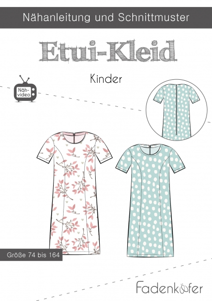 Papierschnittmuster Etui-Kleid Kinder Fadenkäfer