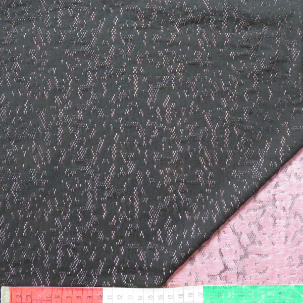 Jersey Double Face schwarz-rosa Reststück 1.35m