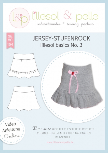 Papierschnittmuster Lillesol Basics No. 3 Jersey-Stufenrock