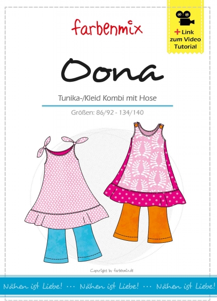 Papierschnittmuster Oona Tunika-/Kleid Kombi mit Hose