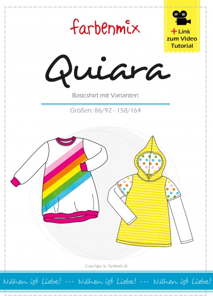 Papierschnittmuster Quiara Kinder-Basicshirt mit Varianten