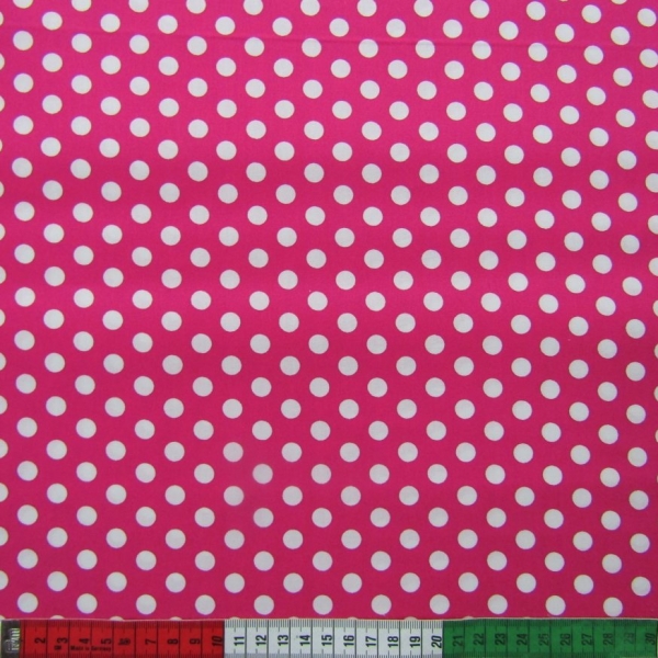 Baumwollstoff Dots pink-weiss