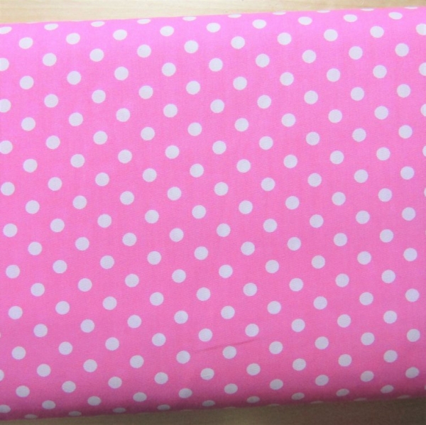 Baumwollstoff Dots 7mm rosa-weiss