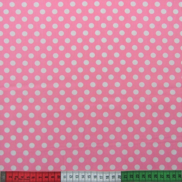 Baumwollstoff Dots 9mm rosa-weiss