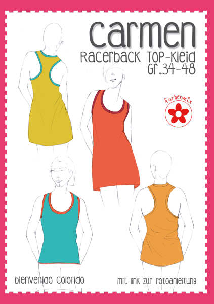 Papierschnittmuster Carmen Racerback Shirt / Kleid