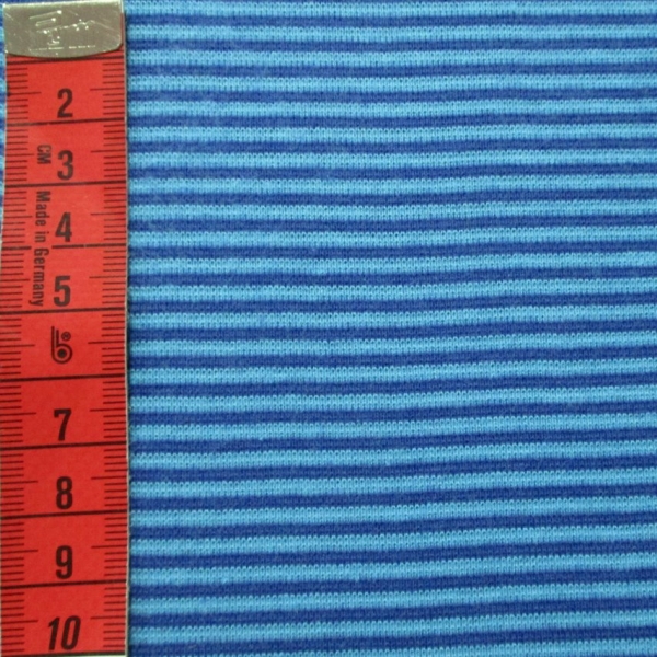 Feinrippbündchen Ringel 2mm mittelblau royalblau
