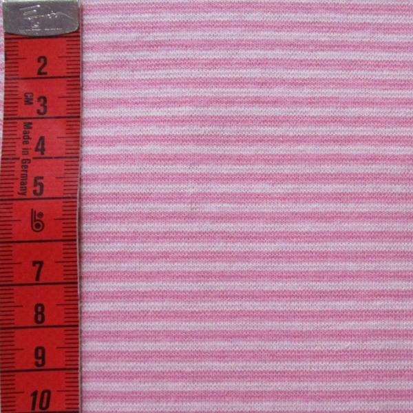 Feinrippbündchen Ringel 2mm rosa hellrosa