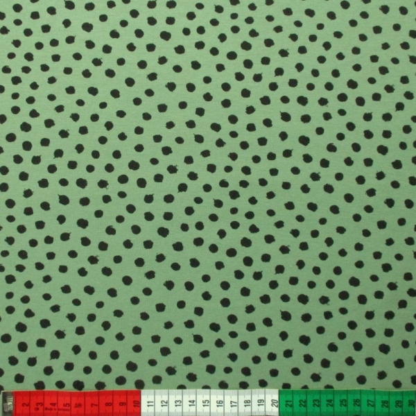 Bio-Jersey Dots blassgrün schwarz