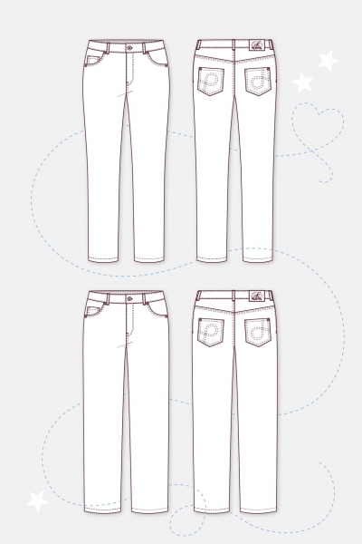 Papierschnittmuster Pattydoo Jeans #1 & #2 Kombipaket