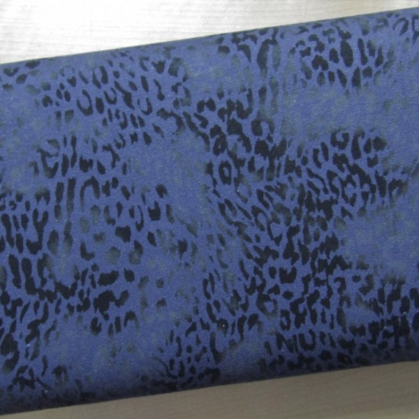 Jersey Animalprint dunkelblau Reststück 1m