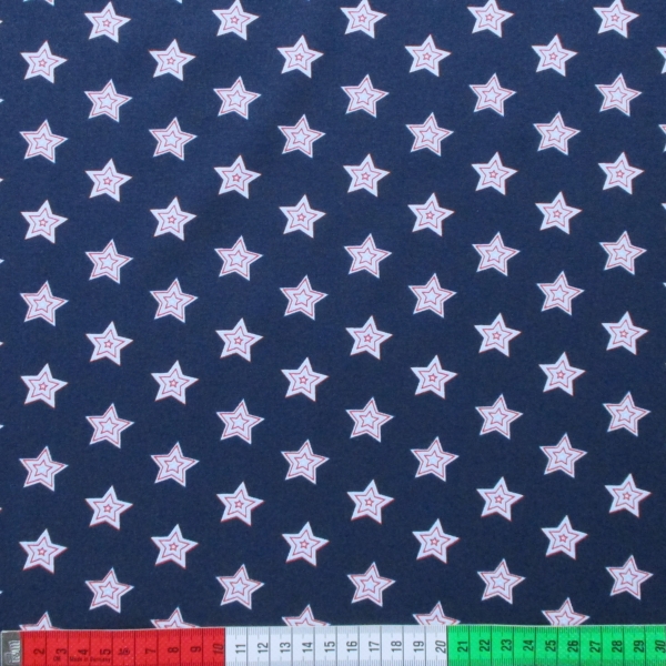 Jersey Sterne rot-weiss-hellblau auf dunkelblau