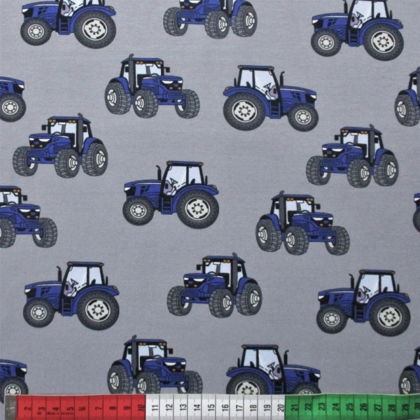 Jersey Traktoren blau auf hellgrau