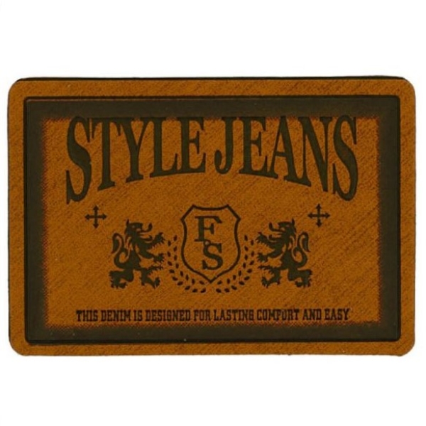 Label Style Jeans 55x80mm hellbraun