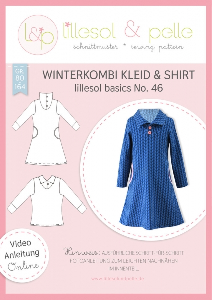 Papierschnittmuster Lillesol Basics No. 46 Winterkombi Kleid & Shirt