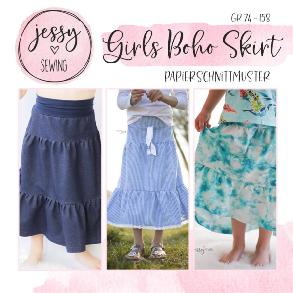 Papierschnittmuster Jessysewing Girls Boho Skirt