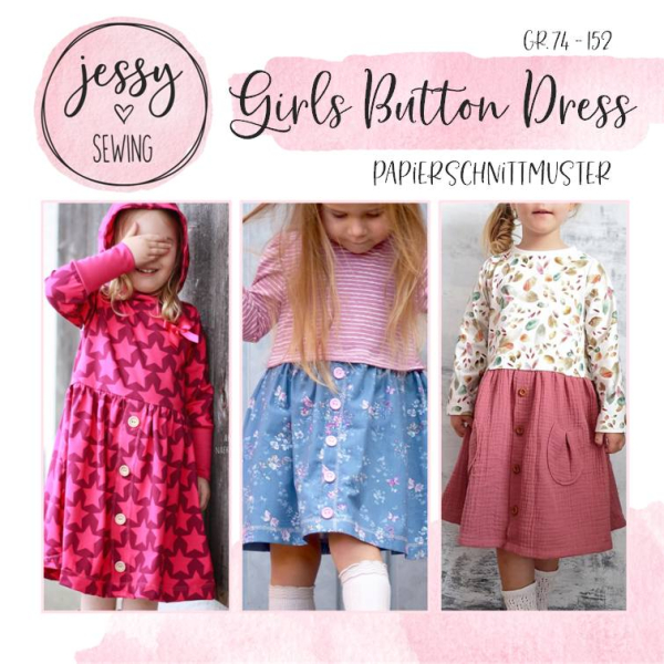 Papierschnittmuster Jessysewing Girls Button Dress