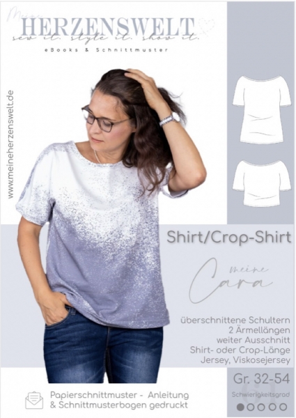 Papierschnittmuster meine Herzenswelt Shirt/Cropshirt Damen - meine Cara