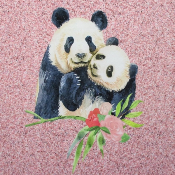 Sommersweat Nature Panda rosa Panel