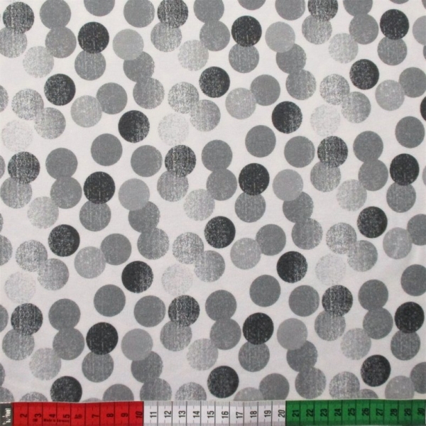 Viscose-Jersey Vintage Dots weiss grau